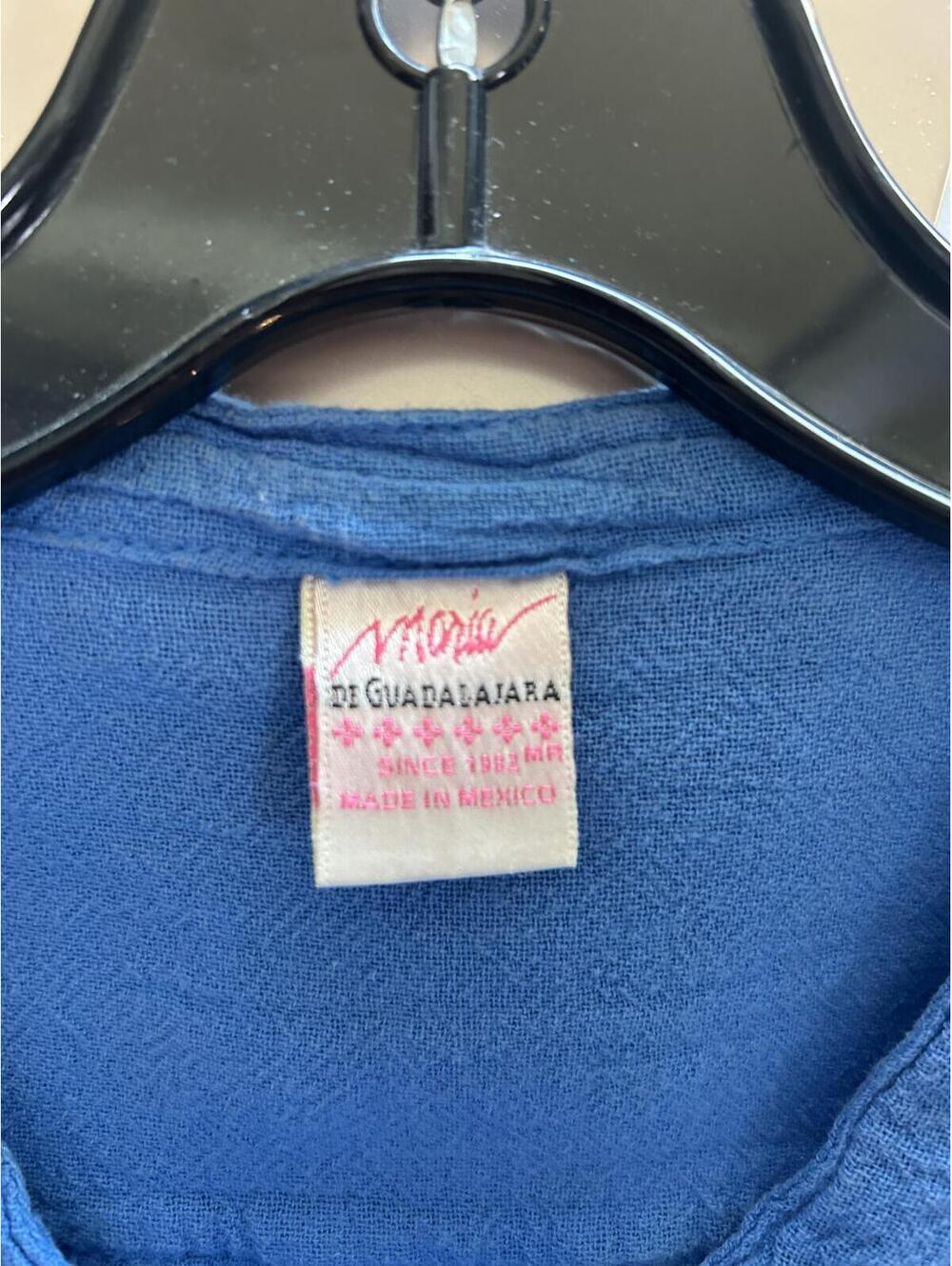 Women's Textured Button Up Tunic Top Blue 3/4 Sleeve Cotton NWT Medium Boho - Picture 6 of 7